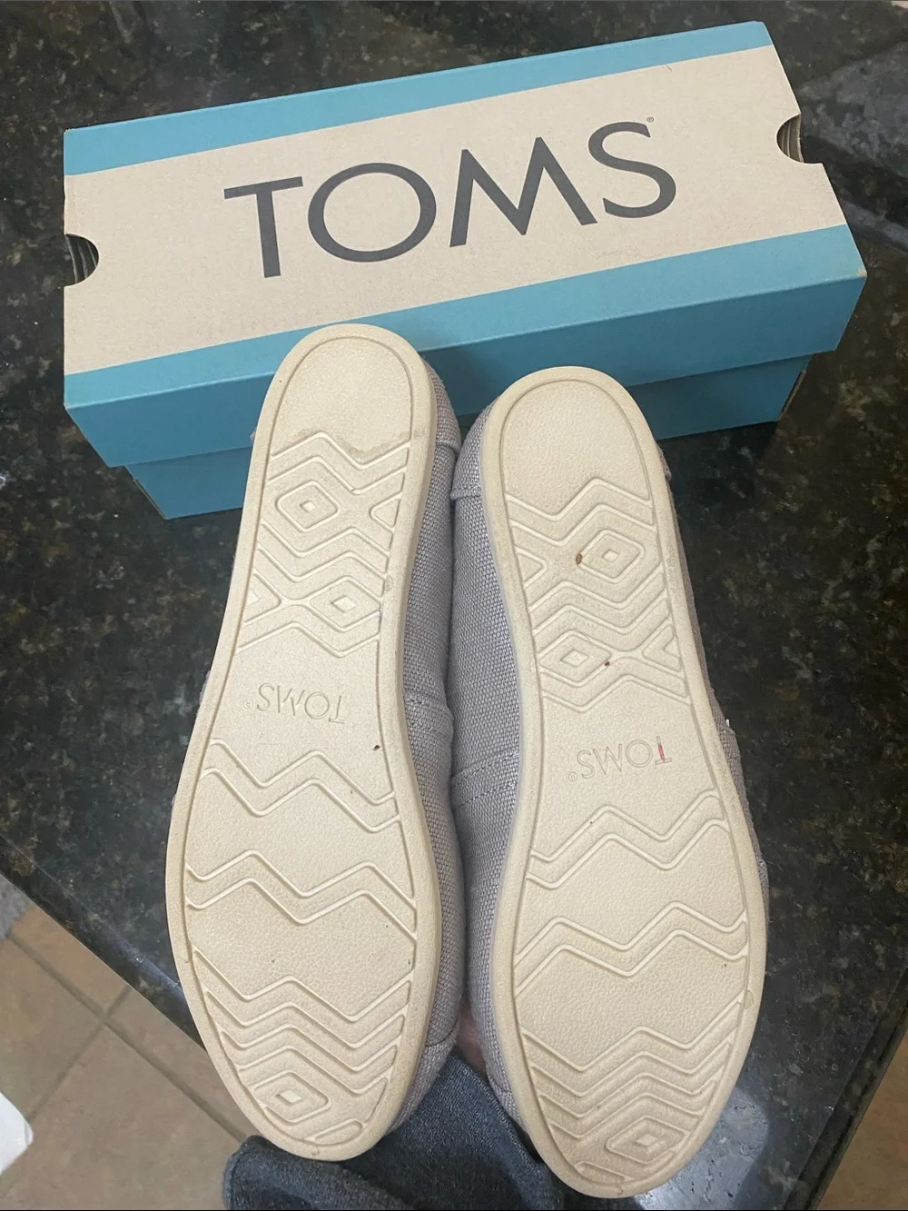 TOMS Women's Slip-On Canvas Flats in Light  Grey